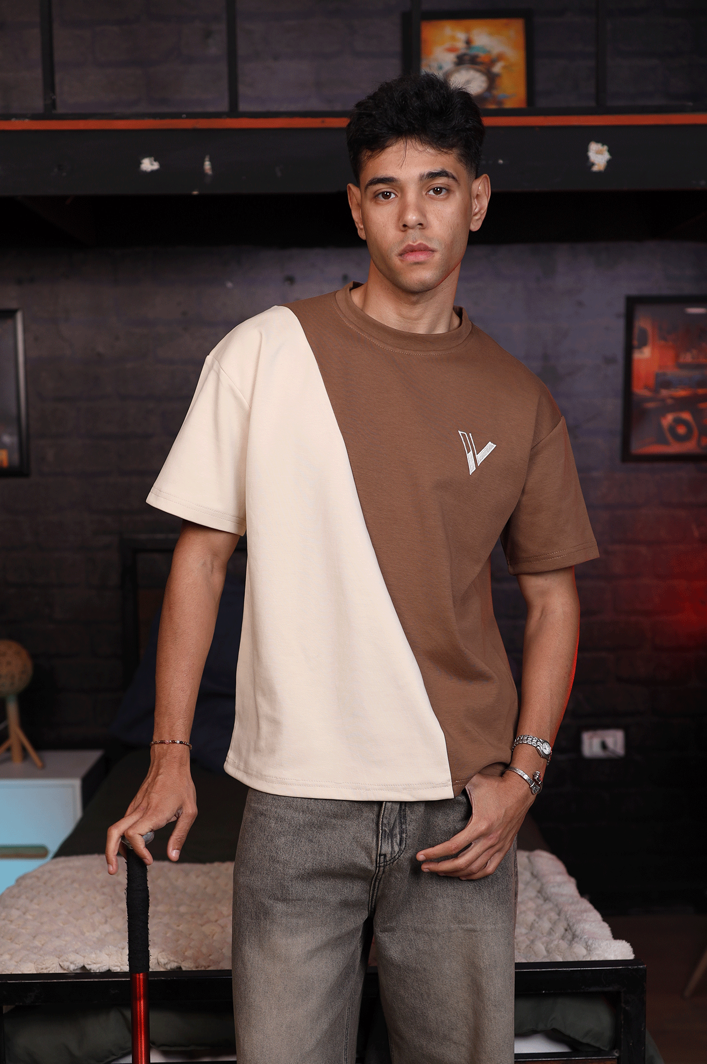 Apart - Off white / Brown - T-Shirt