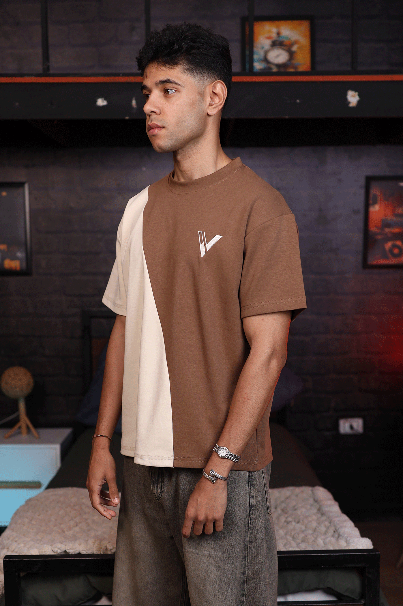 Apart - Off white / Brown - T-Shirt
